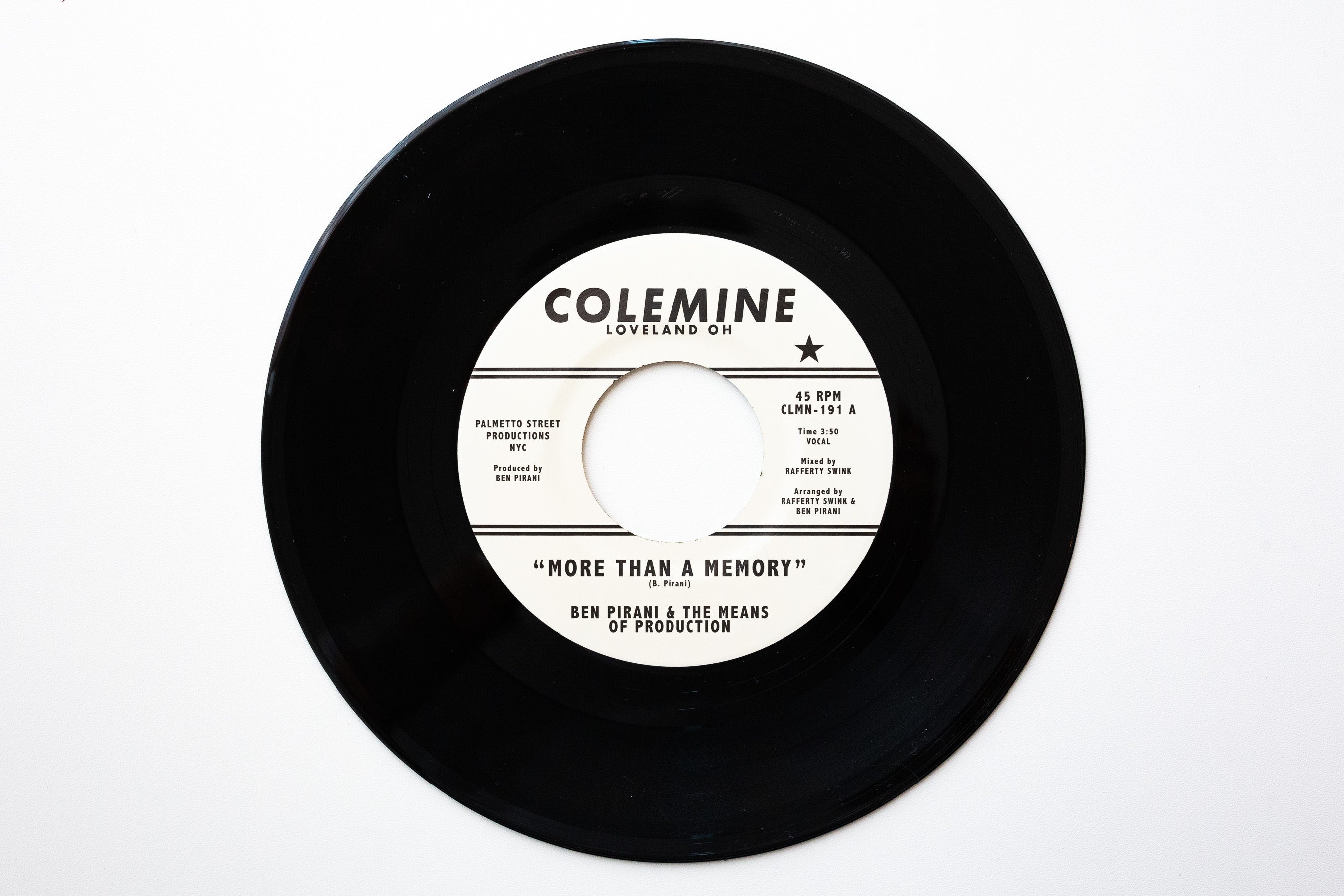 Ben Pirani More Than A Memory 7-tommer singel white label