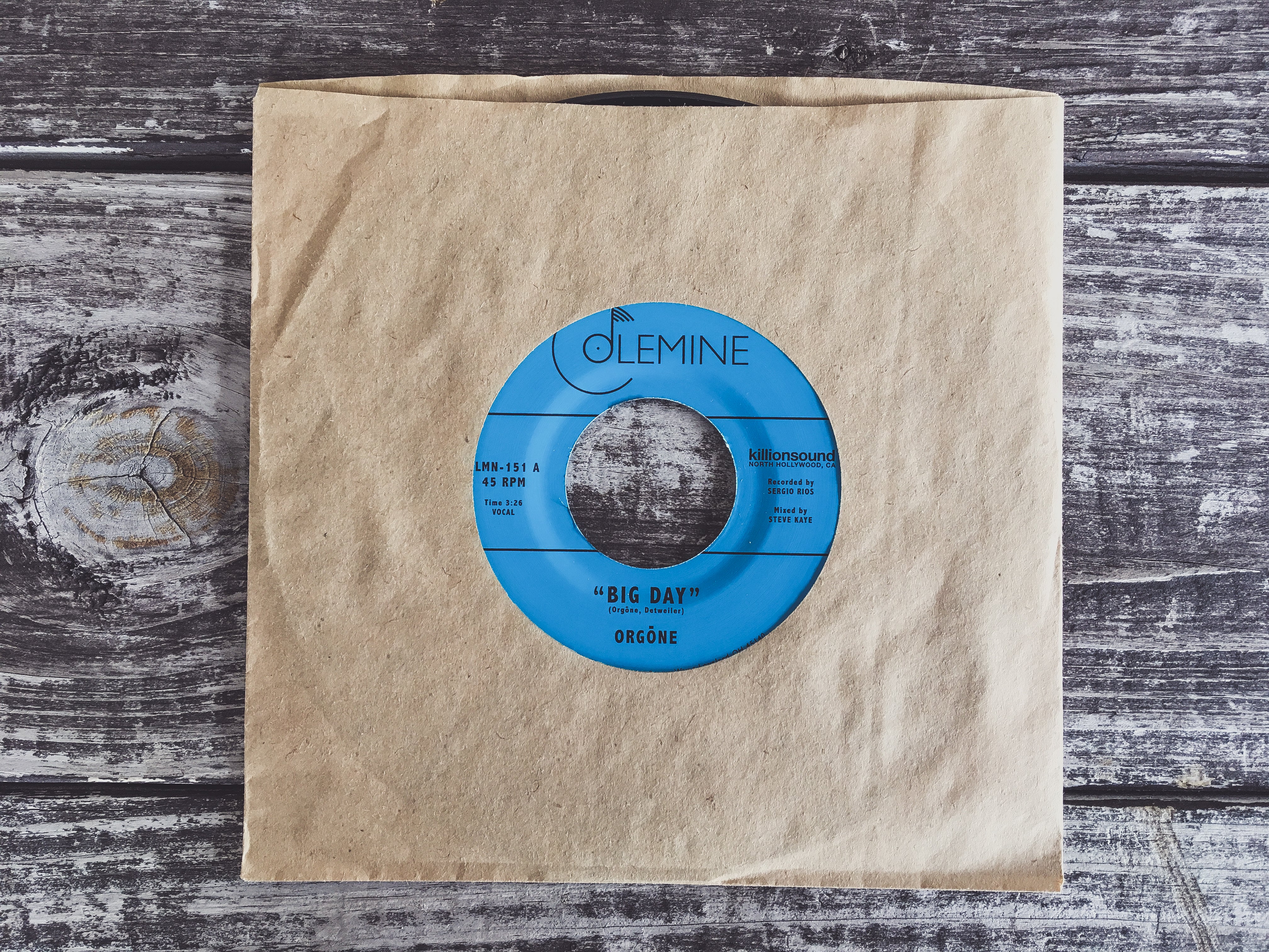 Orgone Big Day vinylsingel 7-tommer svart funk