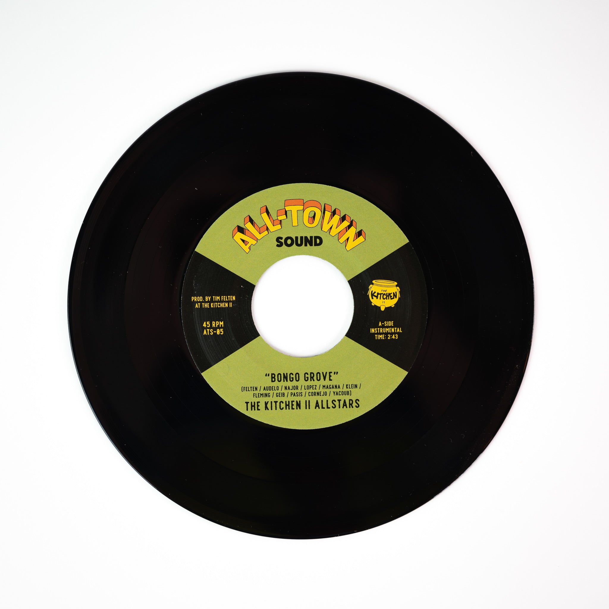 Kitchen II Allstars Bongo Grove vinylsingel gul 7-tommer funk