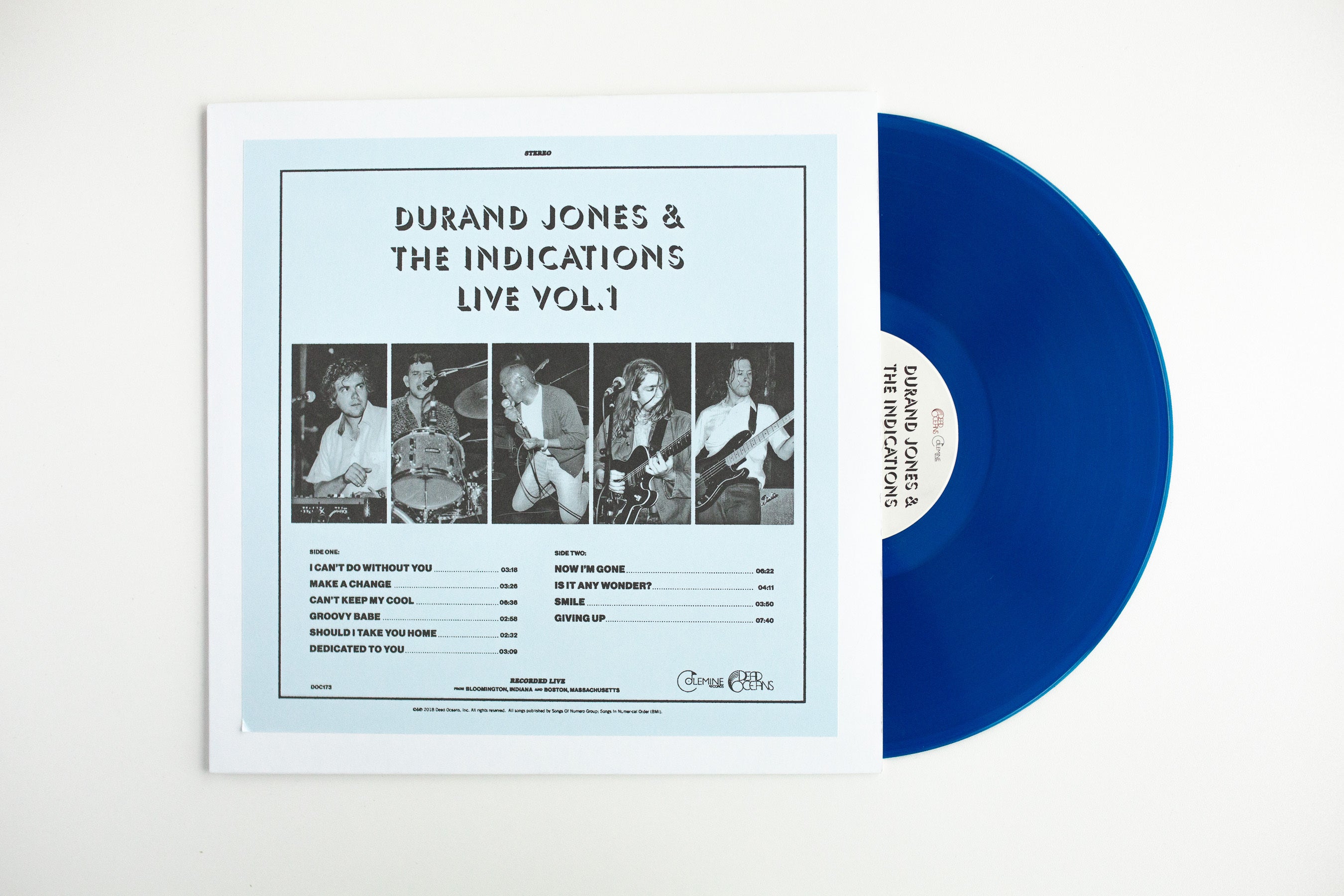 Durand Jones & The Indications Live Vol. 1 vinylplate translucent blå
