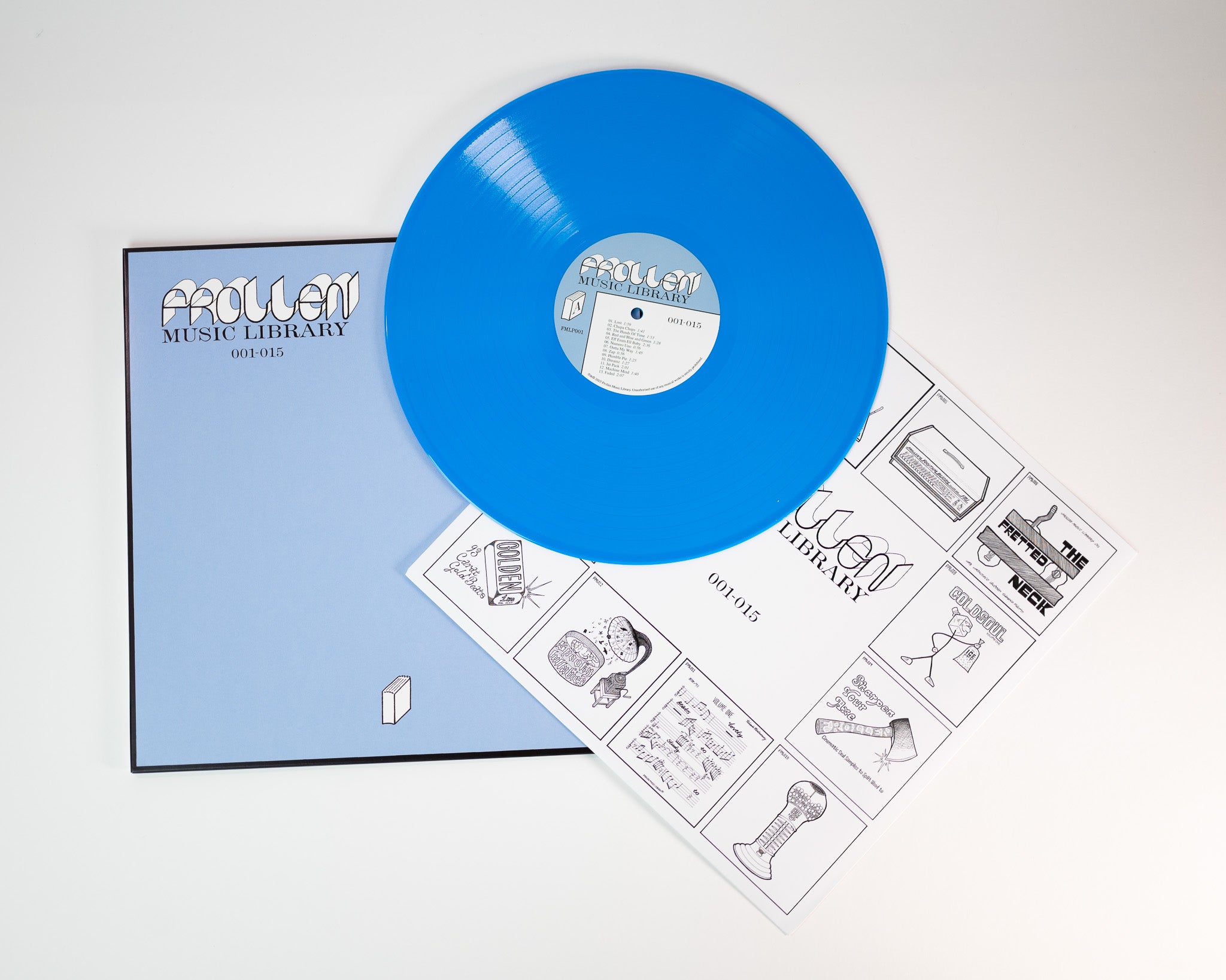 Frollen Music Library 001-015 LP vinylplate blå vinyl