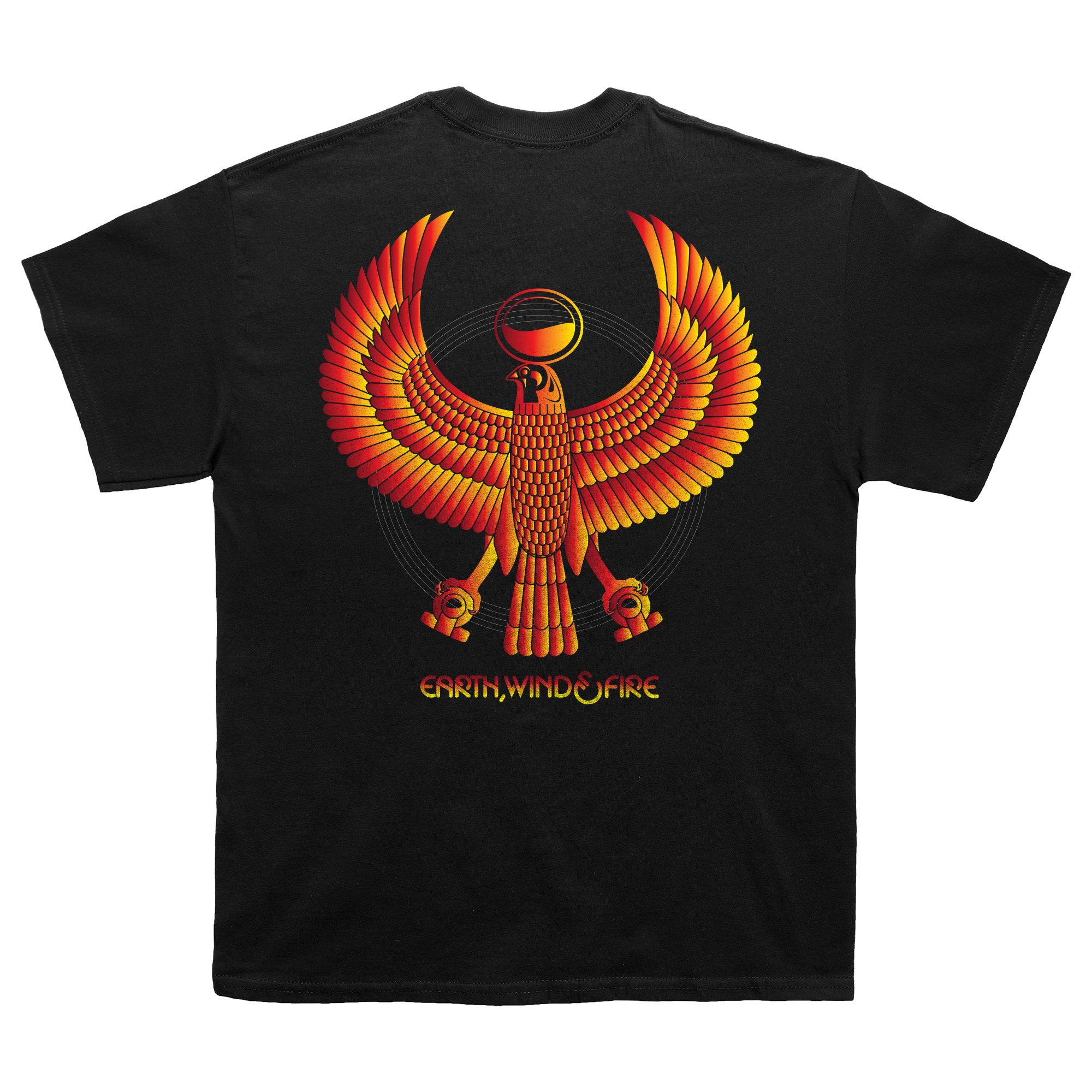 Earth, Wind & Fire Sunset Logo t-skjorte med trykk