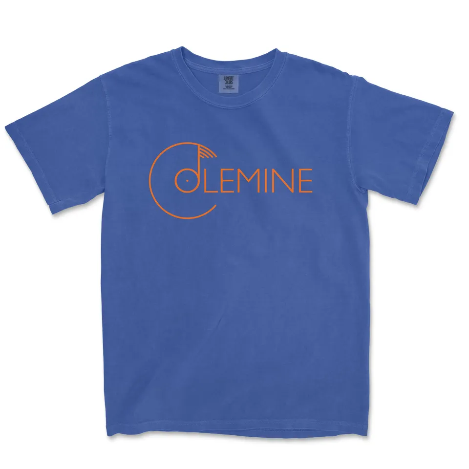 Colemine Logo T-skjorte blå bomull garment-dyed