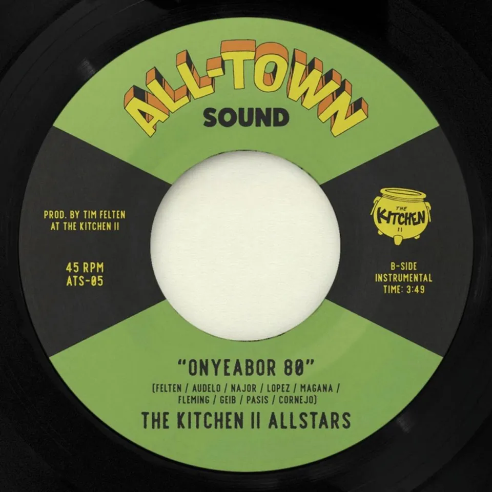 Kitchen II Allstars Bongo Grove vinylsingel gul 7-tommer funk