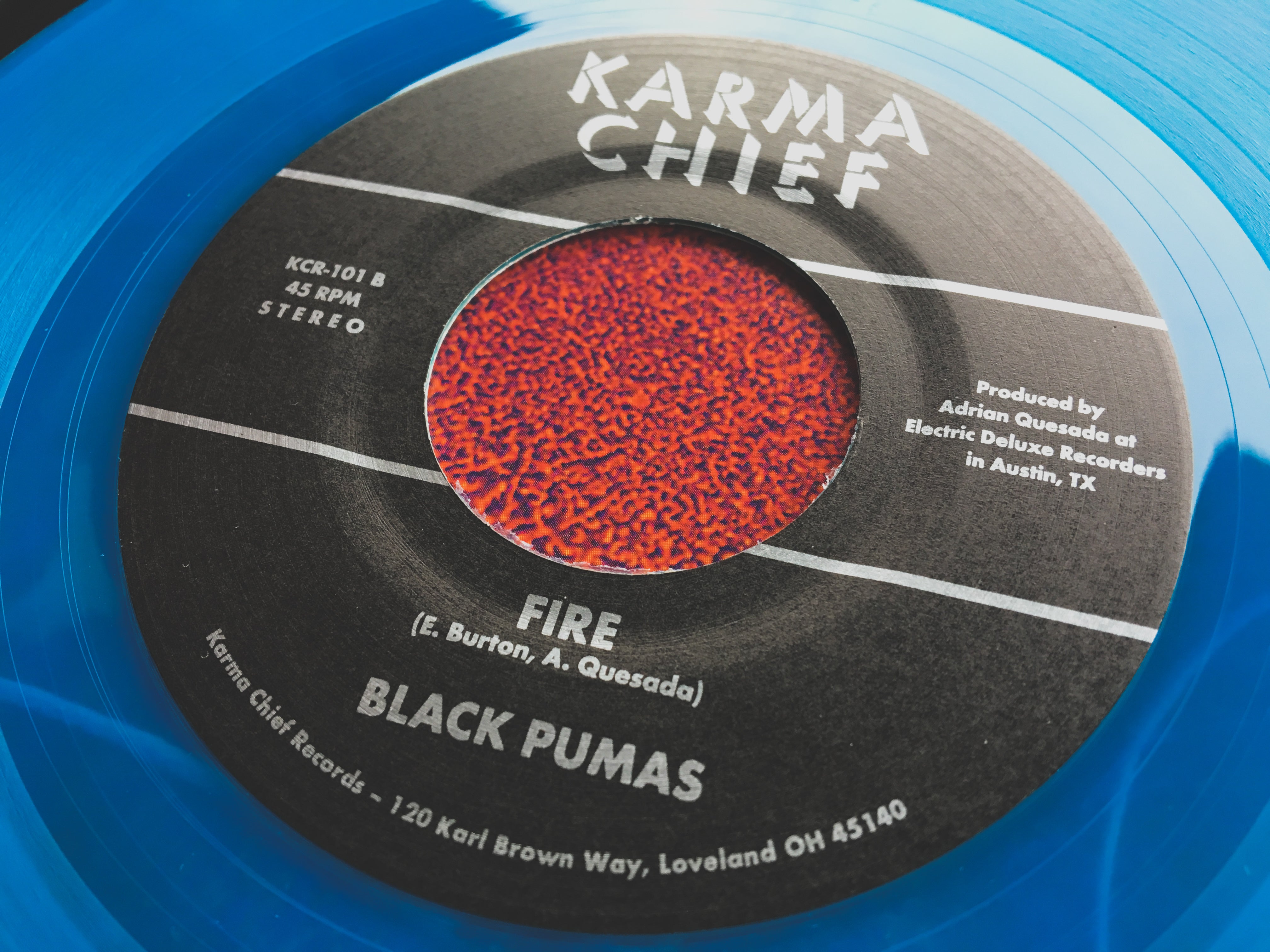 Black Pumas Black Moon Rising 7" singel clear-blue vinyl