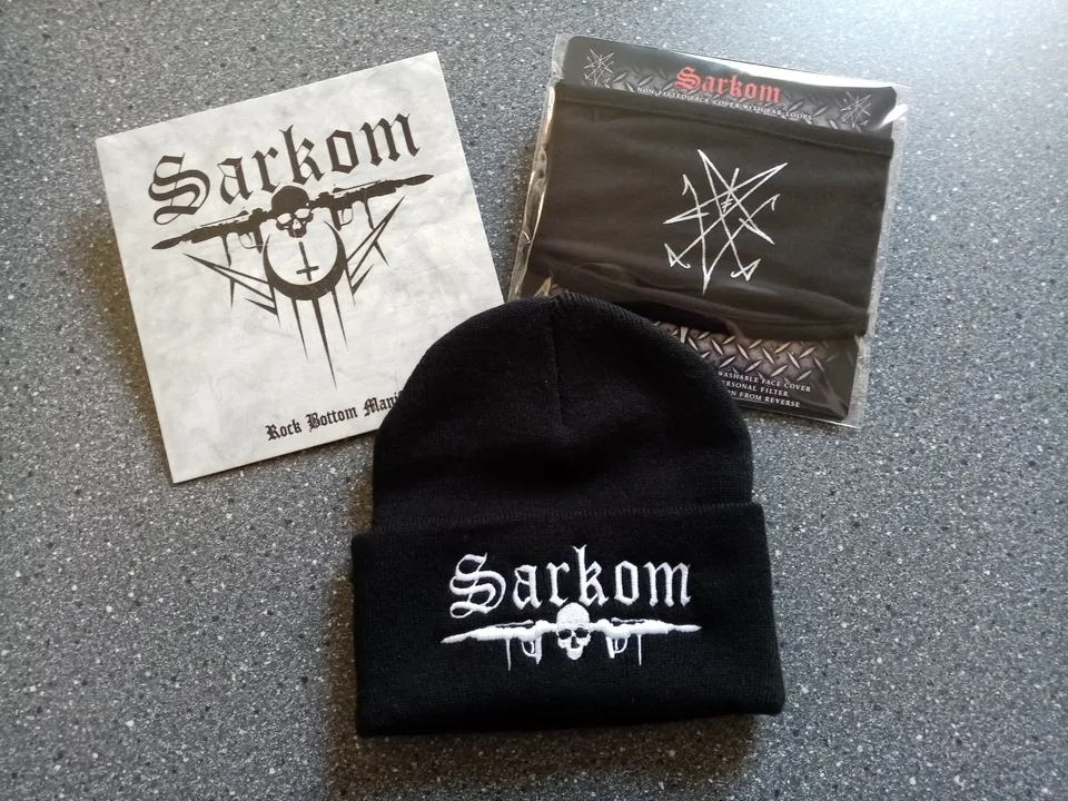 Sarkom Rock Bottom Manifest 7" EP vinyl bundle svart