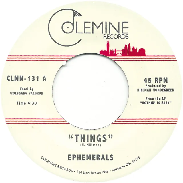 Ephemerals Things 7-tommer vinylsingel svart vinyl