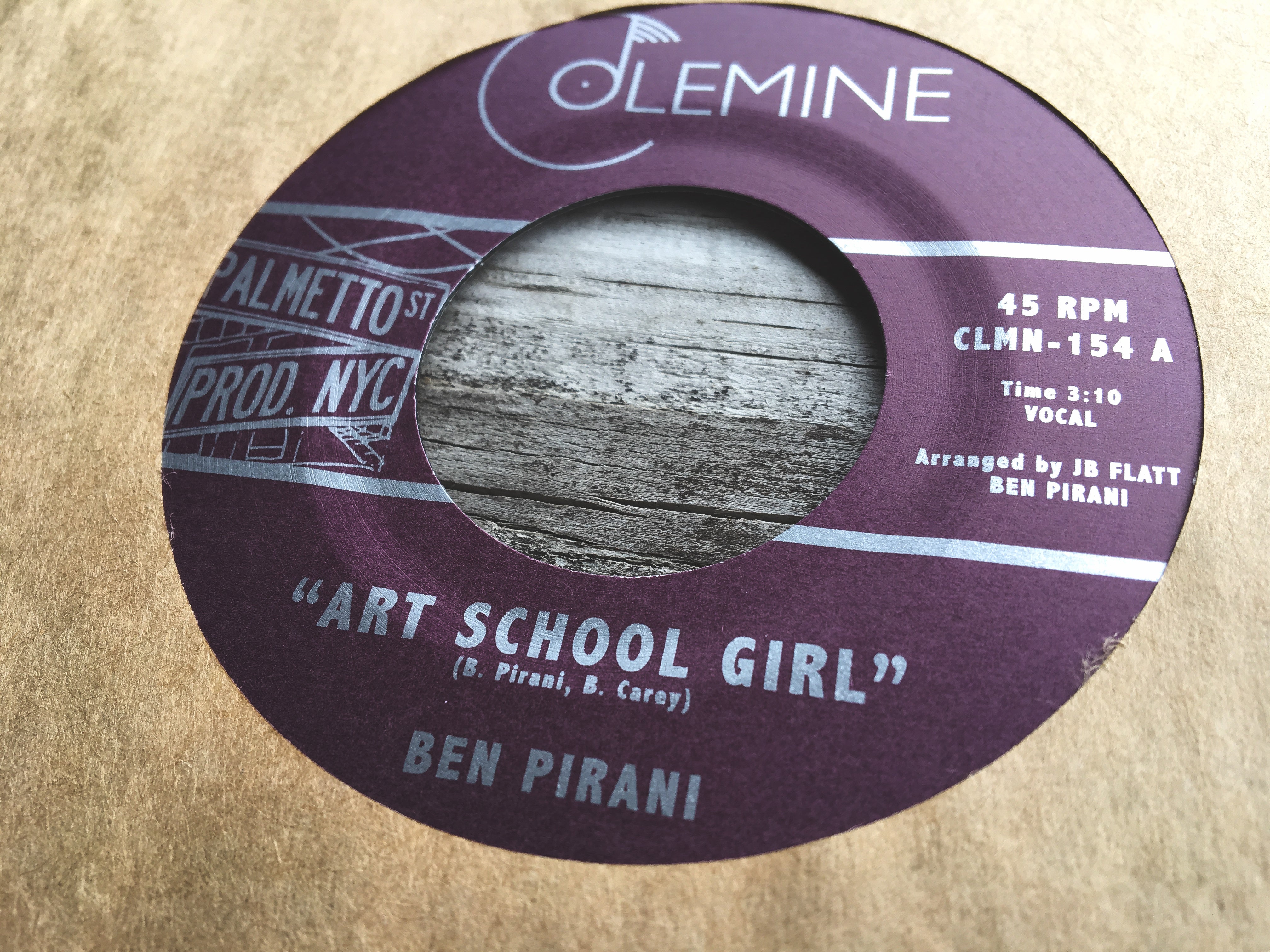 Colemine Ben Pirani Art School Girl vinylsingel 7" lilla soul