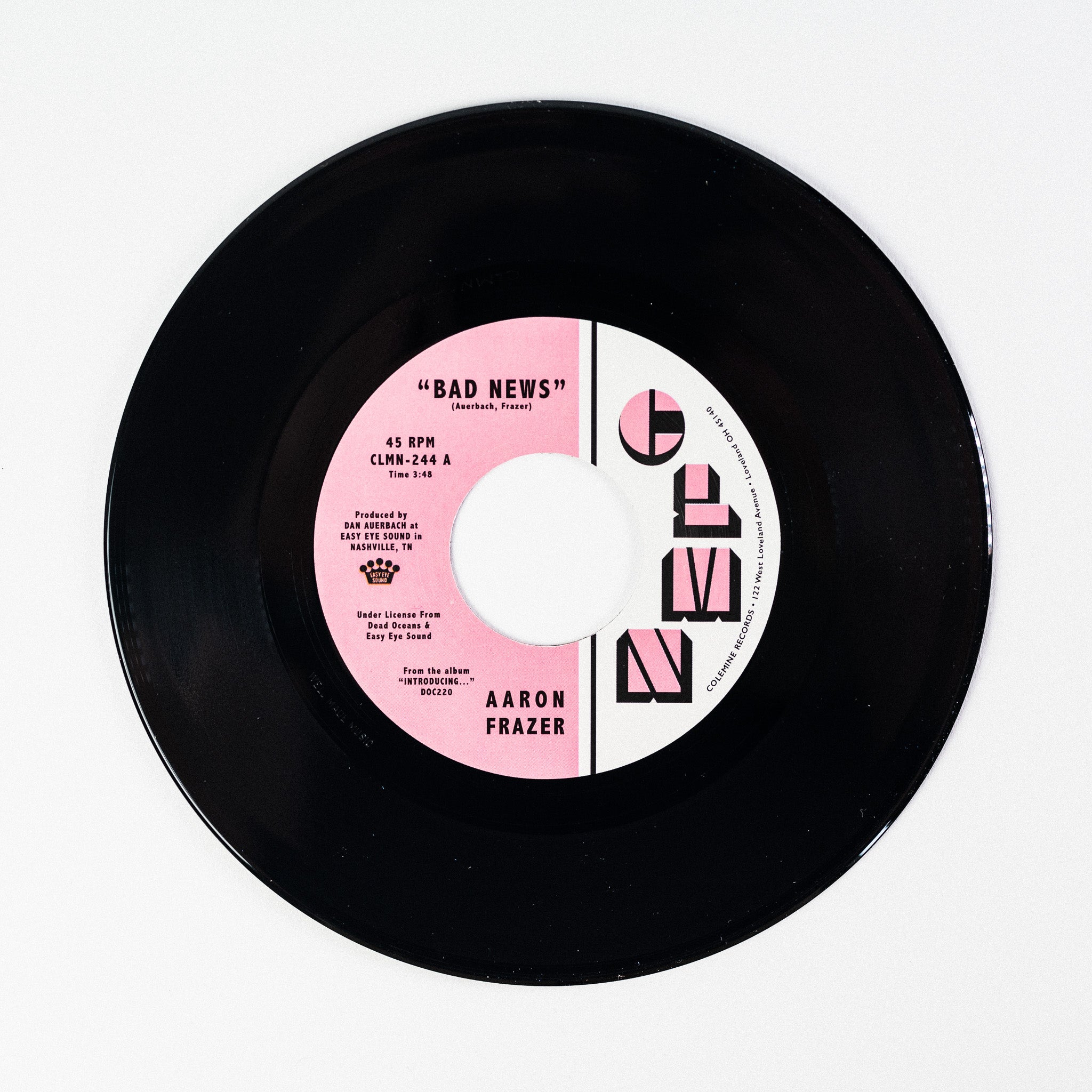 Aaron Frazer Bad News Done Lyin 7" vinyl lysegrå