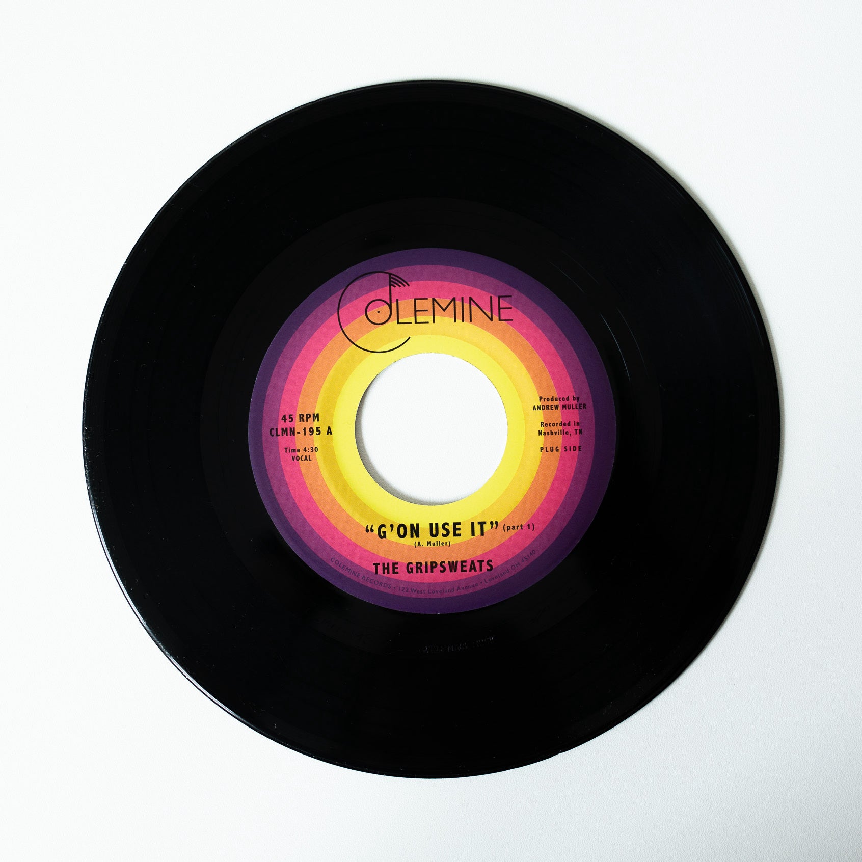 The Gripsweats G’on Use It CLMN-195 7-tommer gul funk-singel