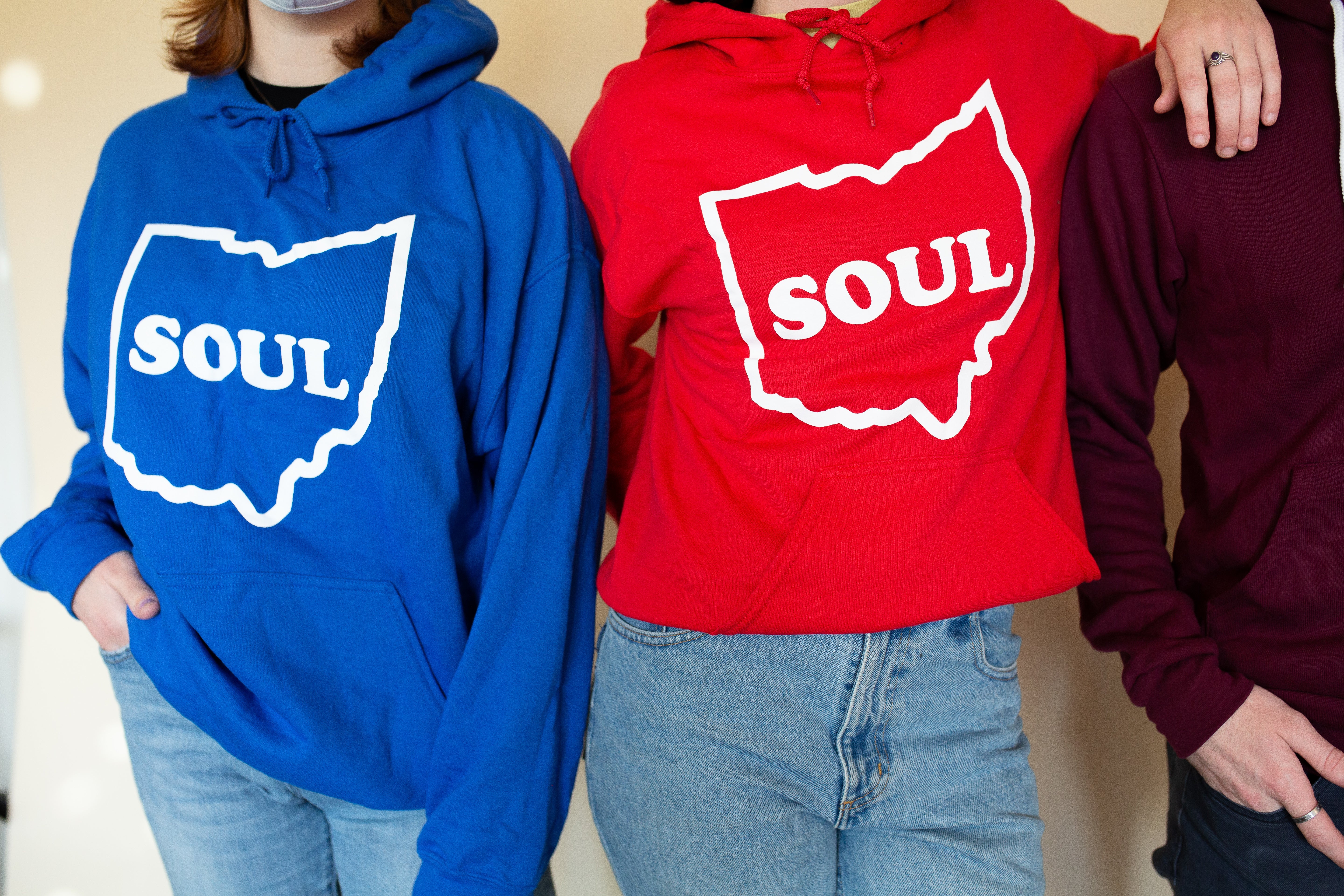 Ohio Soul hoodie hettegenser kongeblå hvit logo