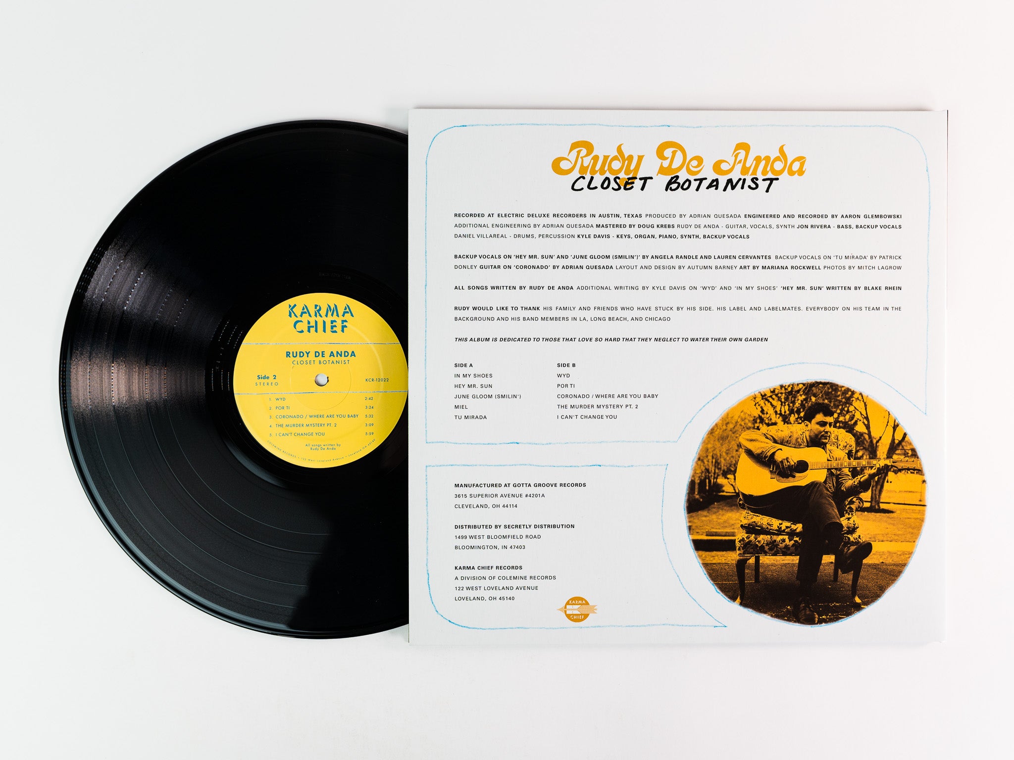 Colemine Rudy De Anda Closet Botanist LP vinyl gul