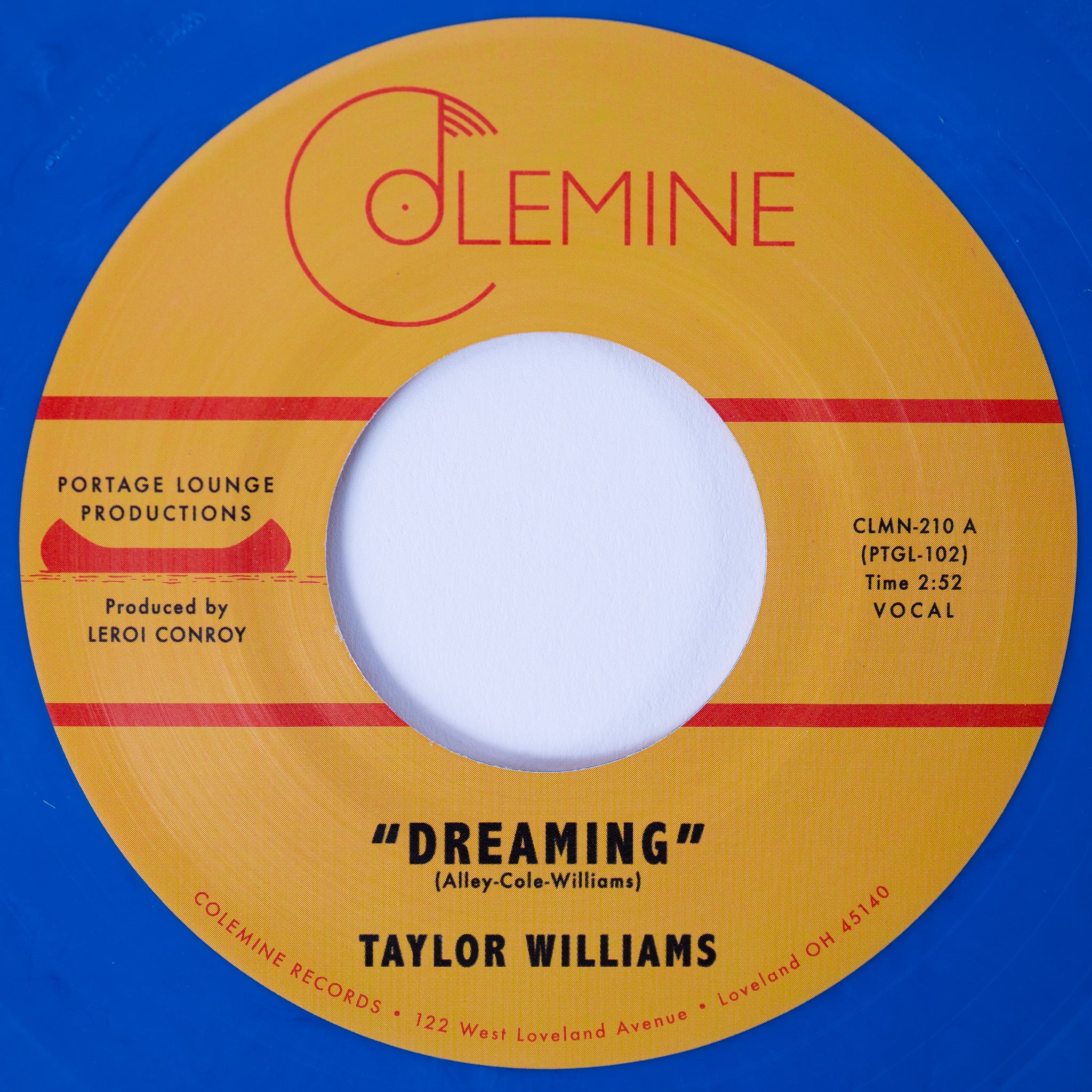Colemine Taylor Williams Dreaming vinylsingel 45 blå soul