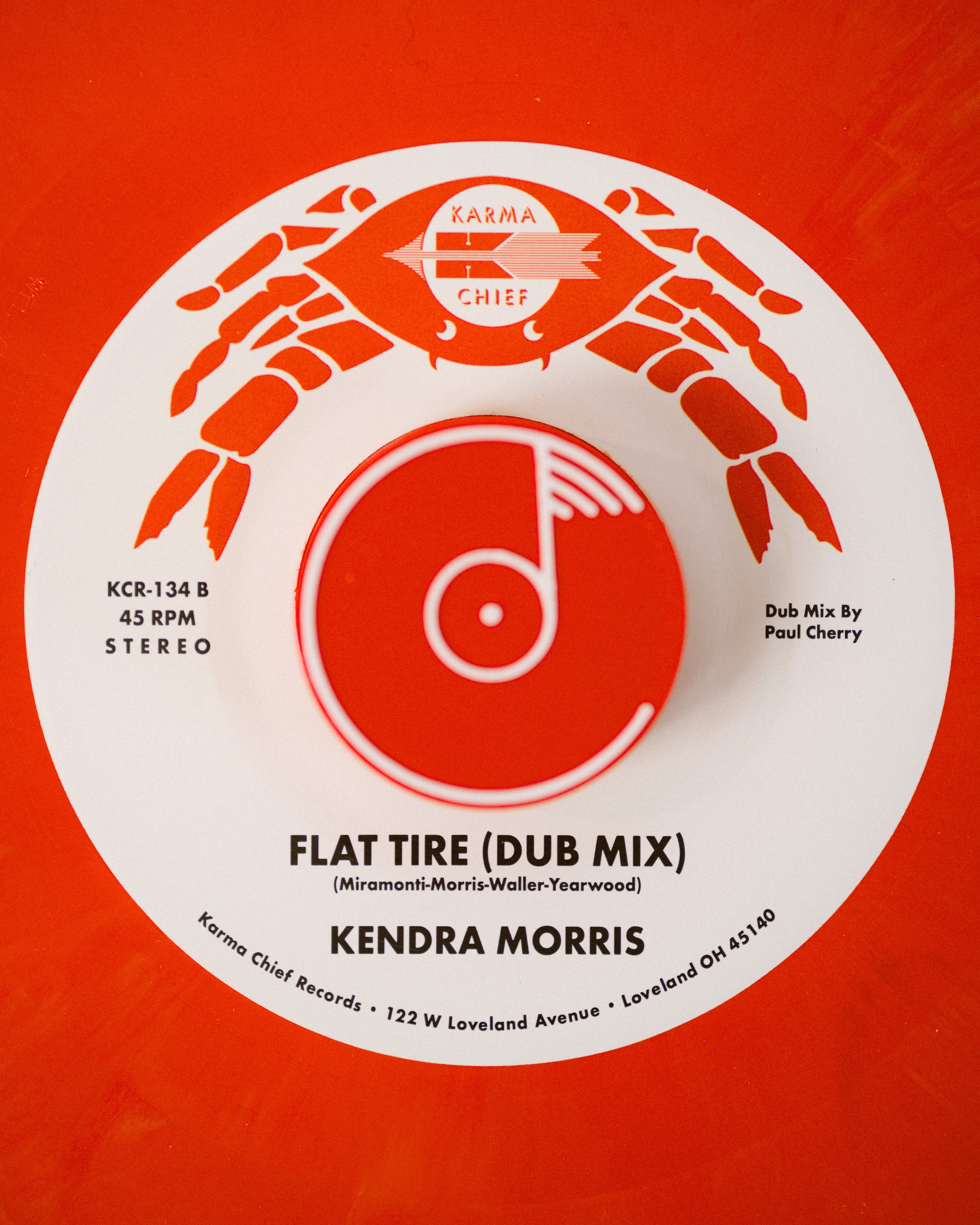 Kendra Morris Flat Tire vinyl 7" singel orange