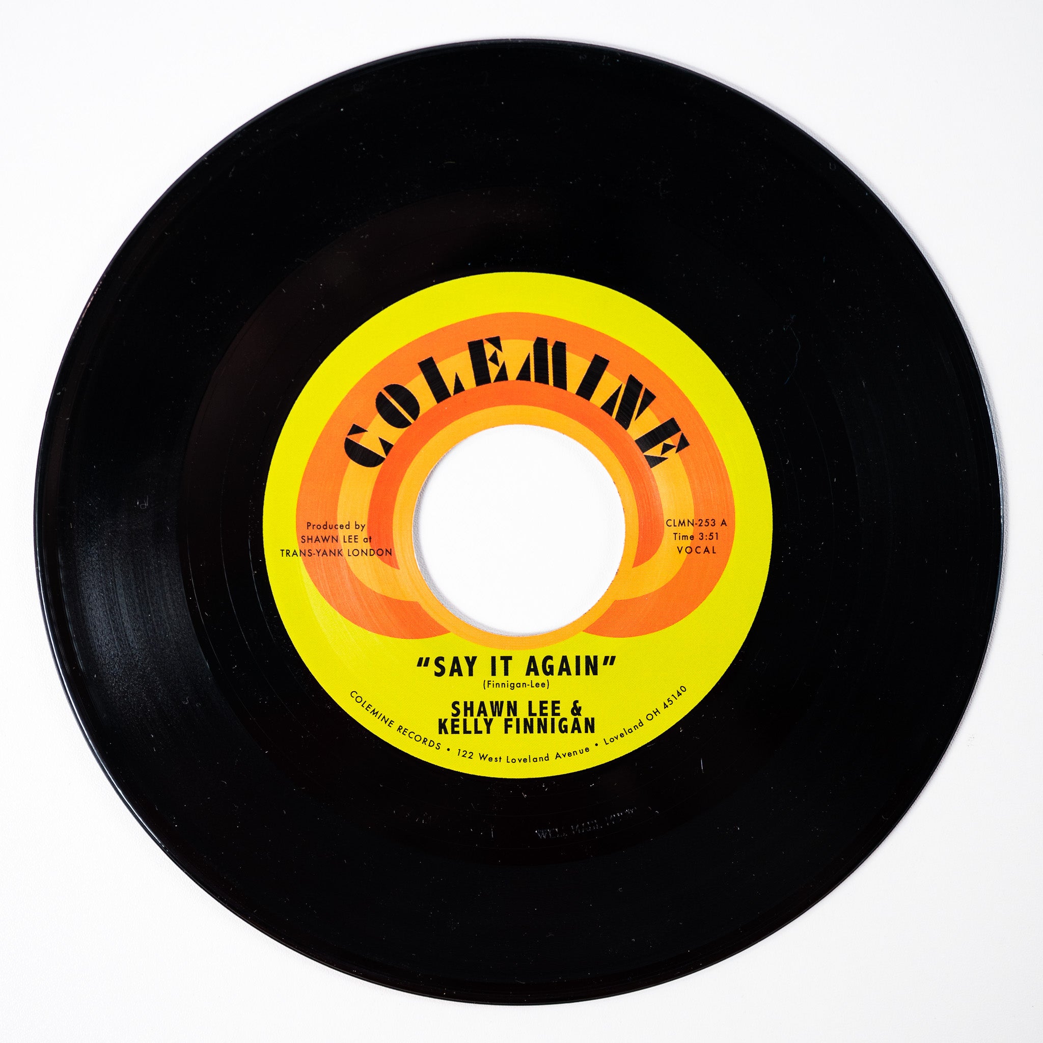 Colemine Shawn Lee Kelly Finnigan Say It Again vinylsingle clear