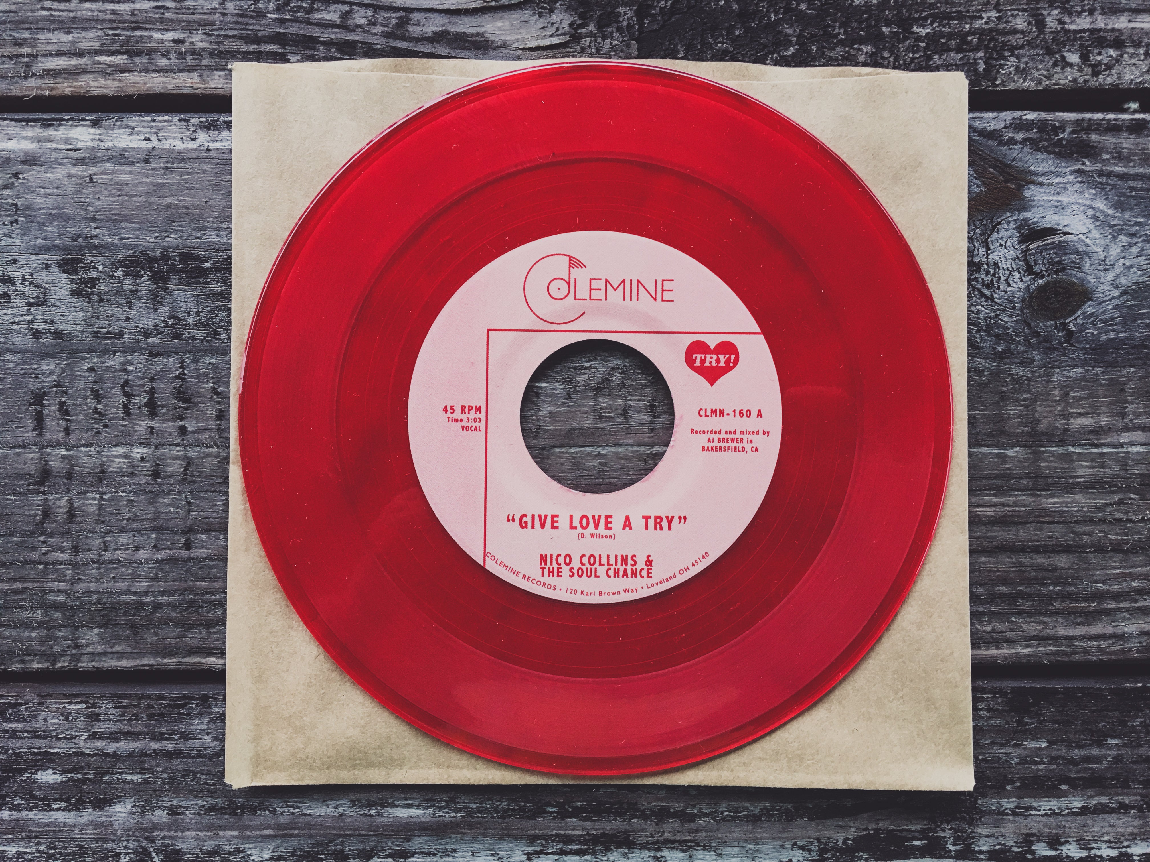 Nico Collins Give Love A Try vinylsingel rød reggae