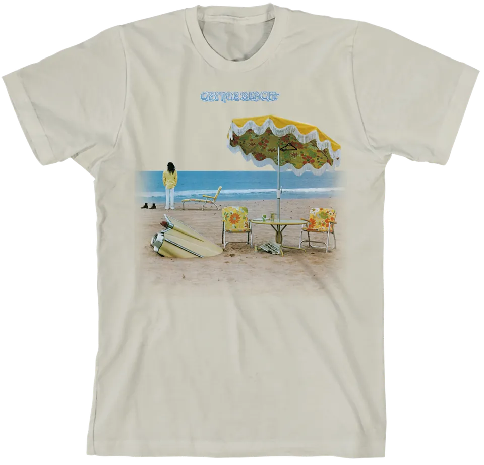 Neil Young On The Beach T-skjorte slim økologisk