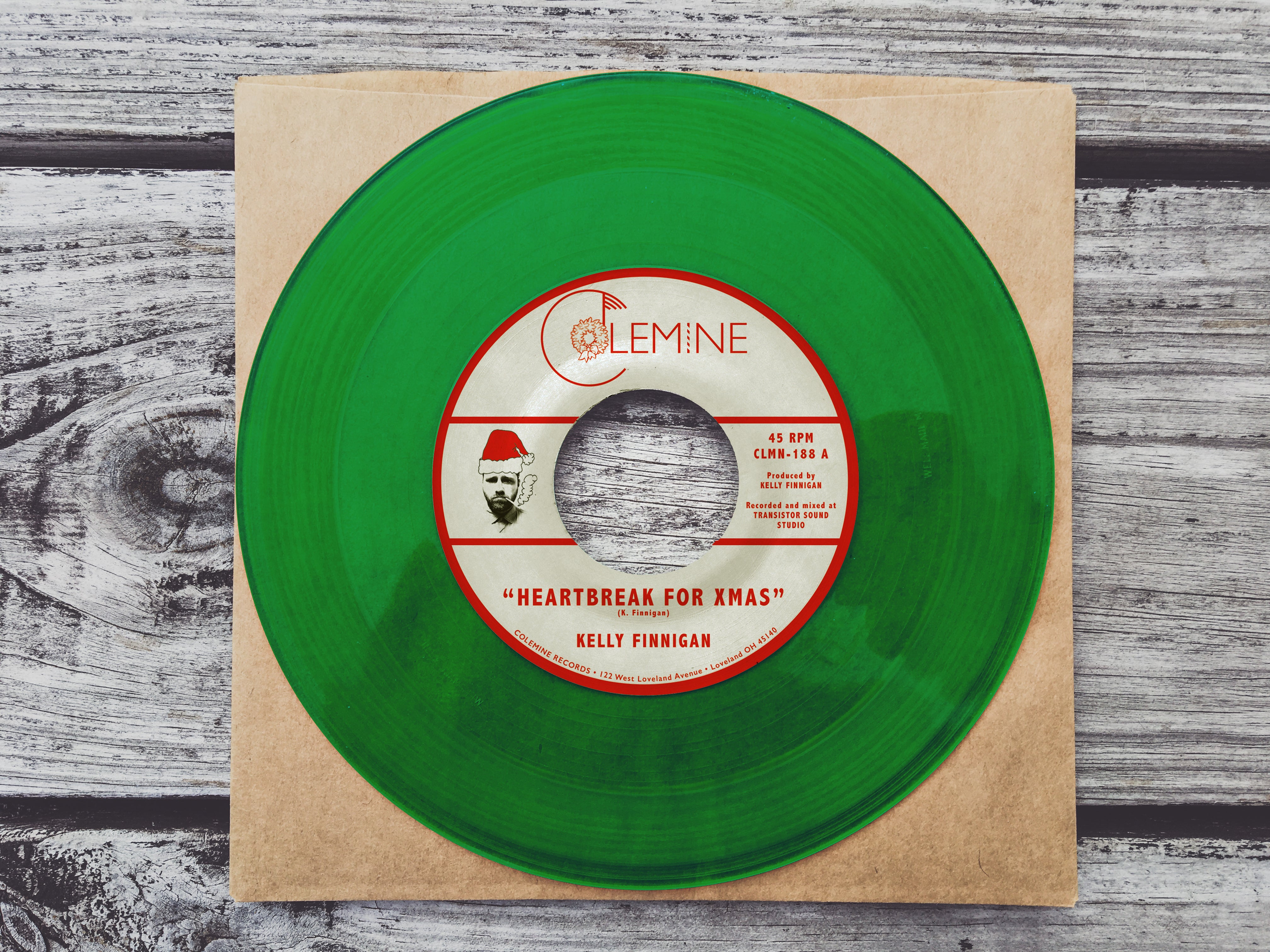 Kelly Finnigan Heartbreak For Christmas vinylsingel grønn 7-tommer soul